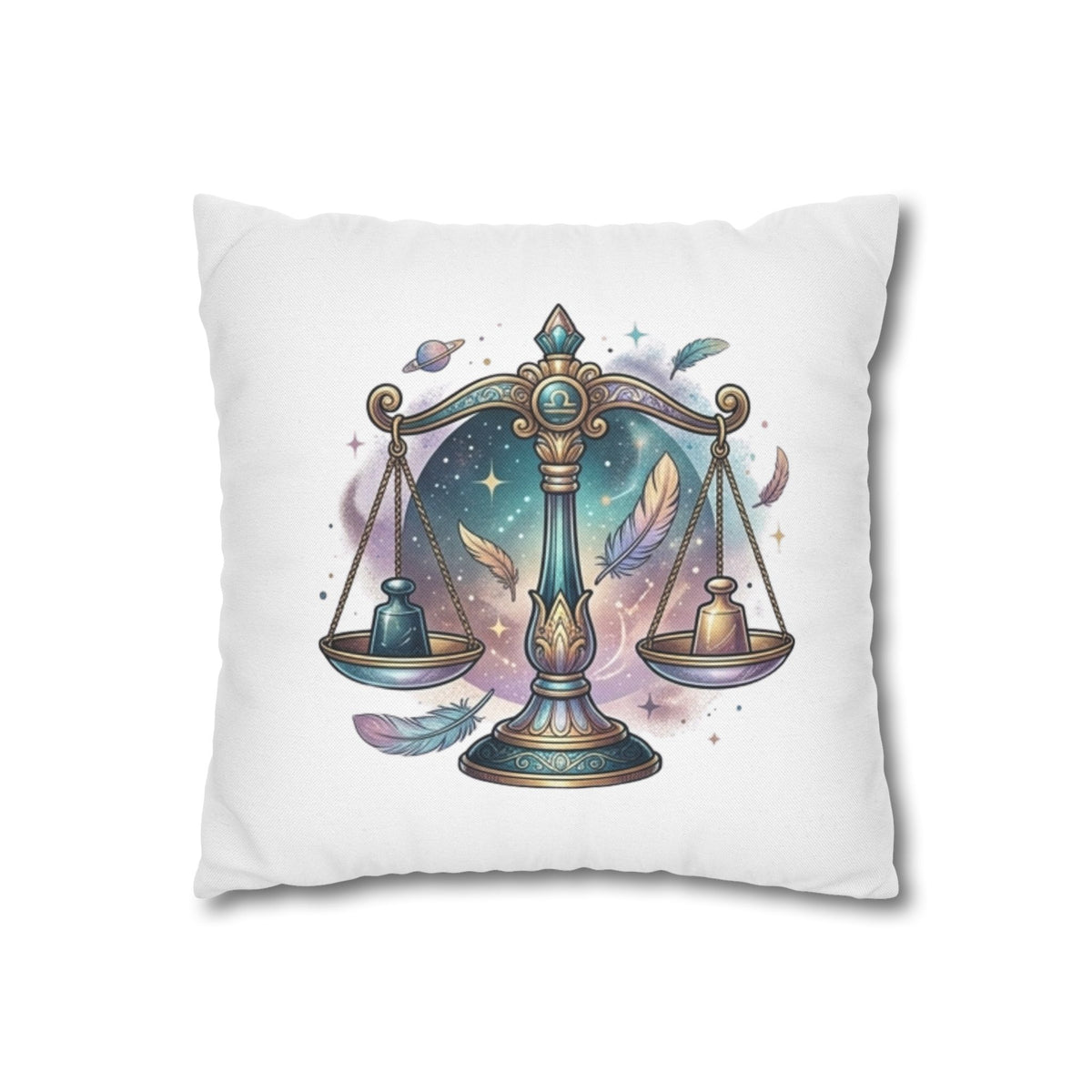 Libra Zodiac Pillowcase — Celestial Scales Decorative Throw Pillow