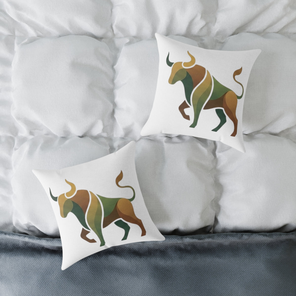 Zodiac Taurus Bull  Astrological Square Poly Canvas Pillow