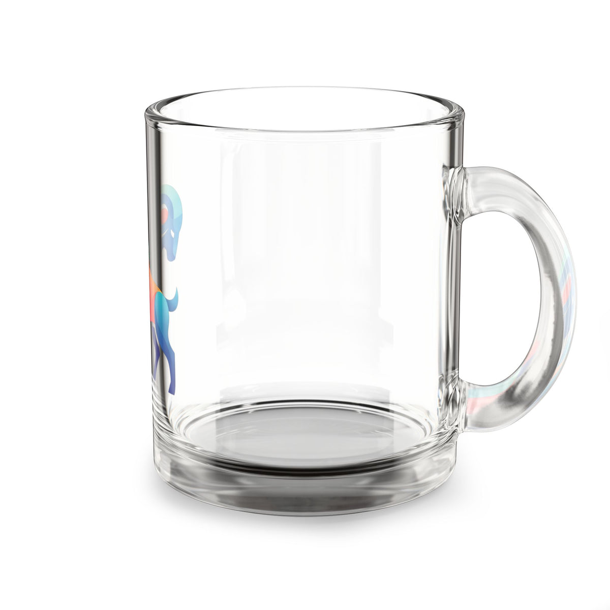 Aries Zodiac Aries Glass Mug — Colorful Geometric Ram 10oz