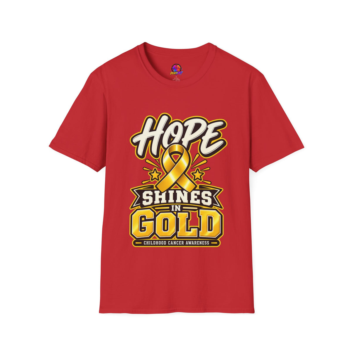 Hope Shines in Gold T-Shirt — Childhood Cancer Awareness Tee