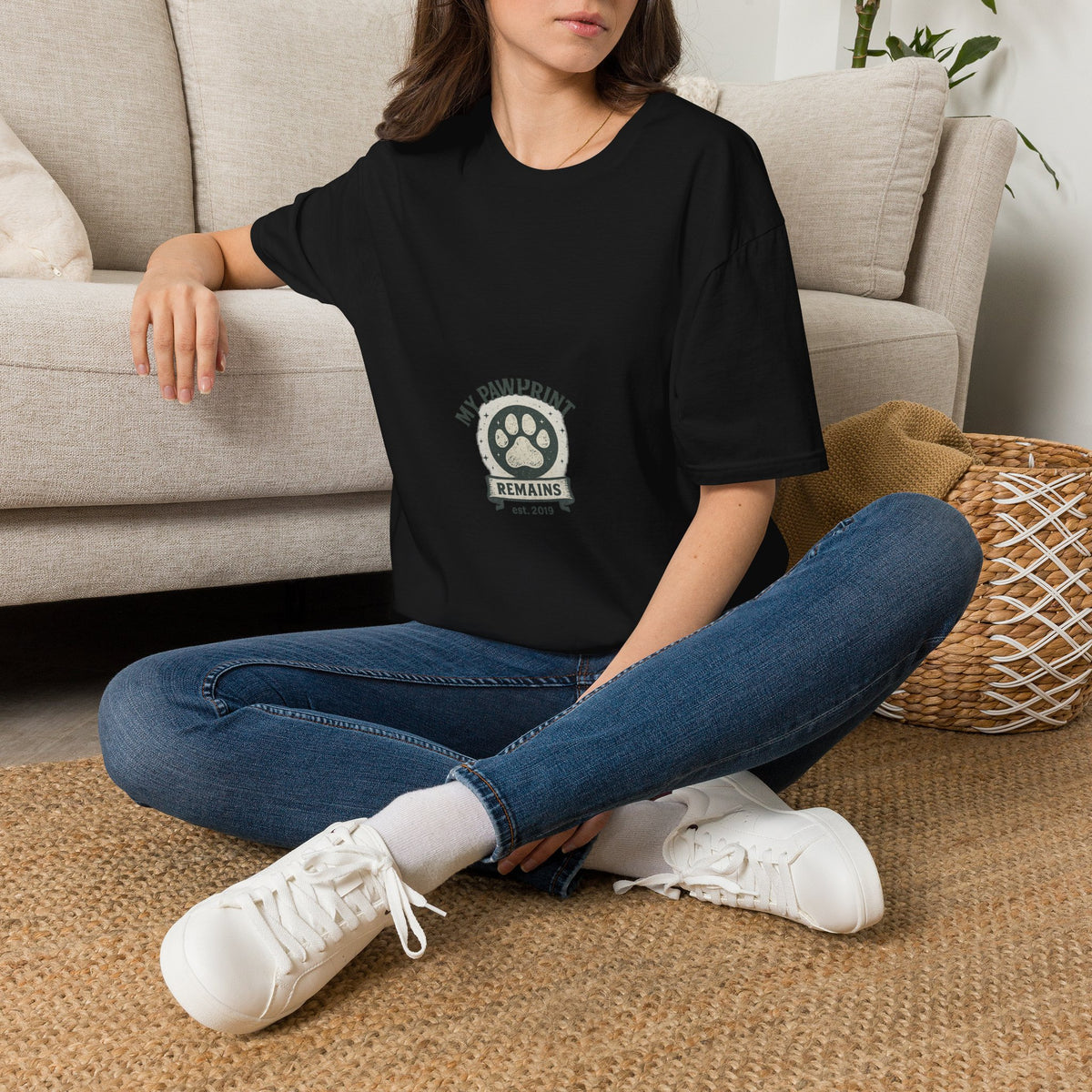 "My Pawprint Remains" Vintage Pet Memorial Emblem Tee - Retro Dog Paw Loss Remembrance White T-Shirt - Trending Now - September 2026