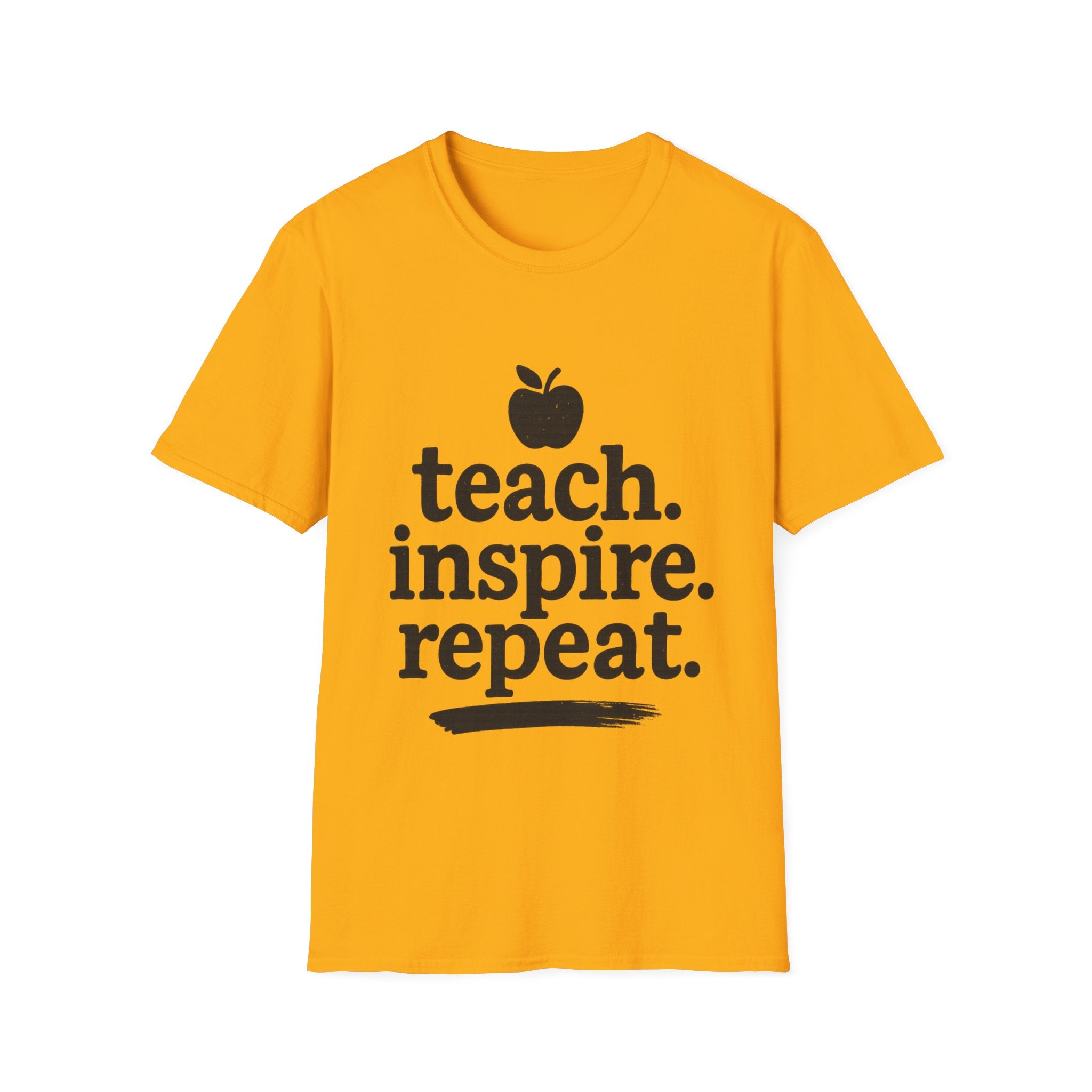 Teach. Inspire. Repeat. T‑Shirt — Teacher Apple Graphic Tee - Trending Now - August 2026 Trends - Everyday T-Shirt