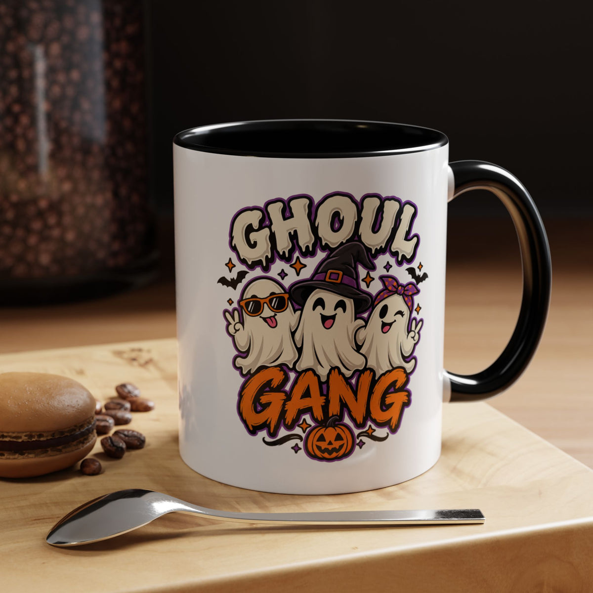 Ghoul Gang Coffee Mug — Cute Halloween Ghosts Accent Mug (11/15oz)