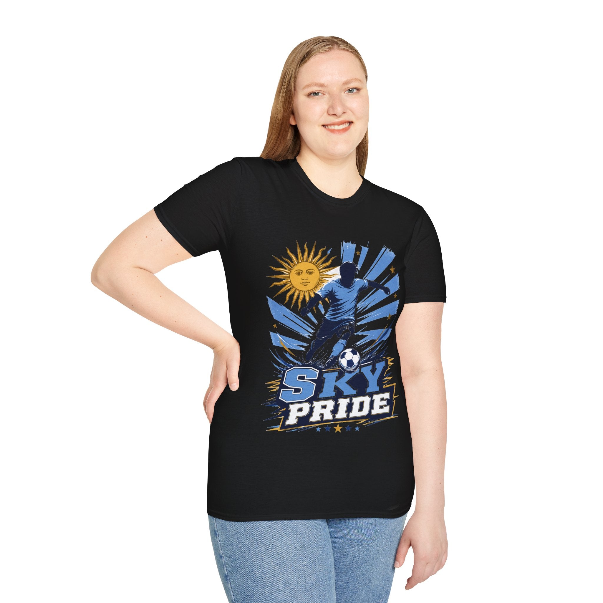 Uruguay Soccer Sky Pride T-Shirt — Argentina Sun Football Graphic Tee