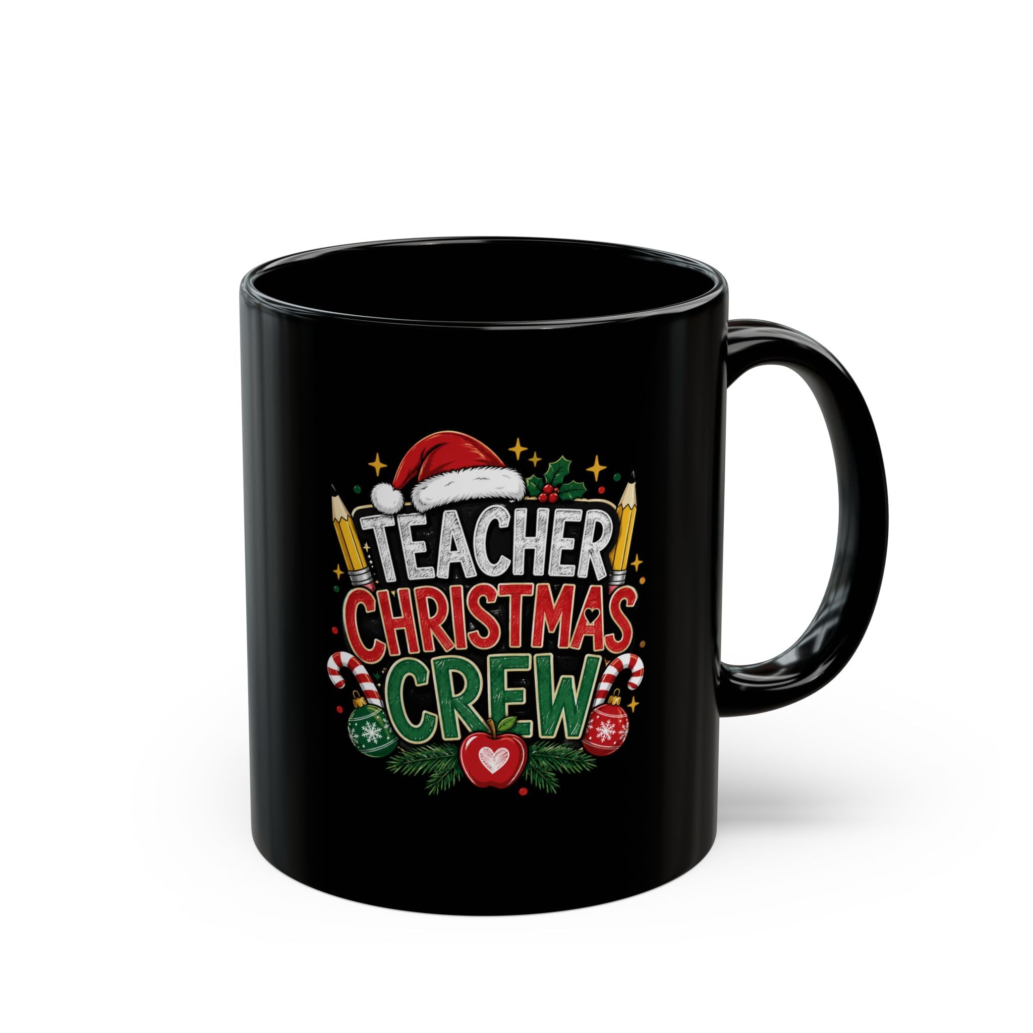 Teacher Christmas Crew Mug — Festive Holiday Coffee Cup for Teachers