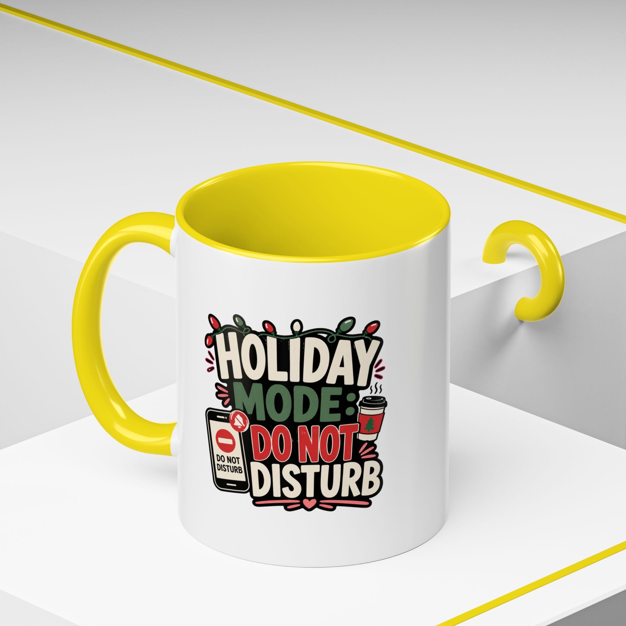 Modern Day Christmas Holiday Mode Coffee Mug — "Do Not Disturb" Accent Christmas Mug