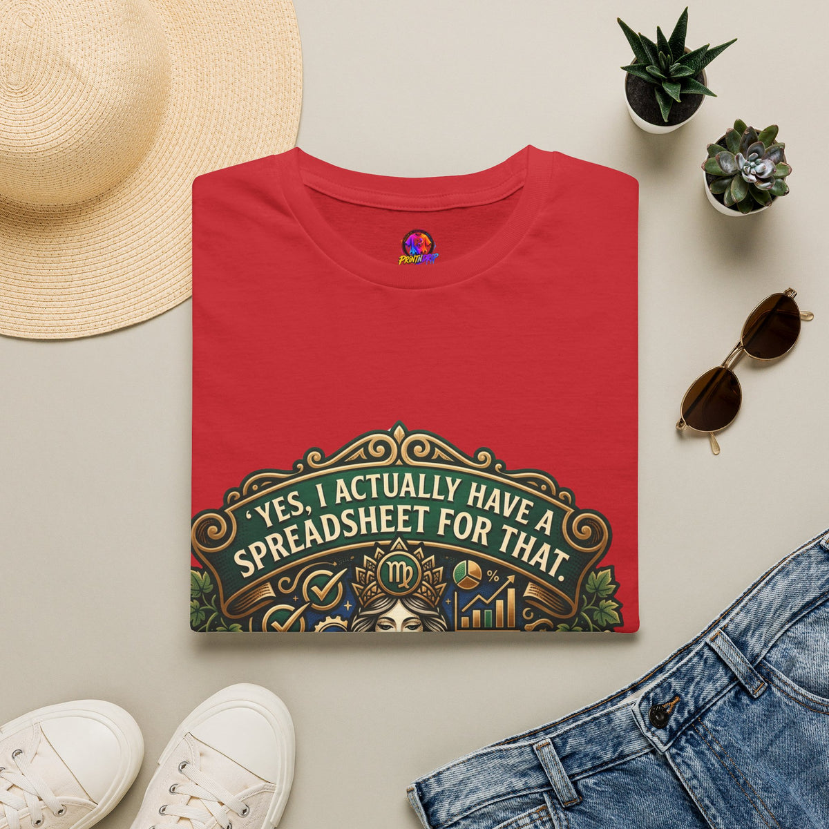 Virgo Zodiac T‑Shirt — "Yes, I Actually Have a Spreadsheet for That"