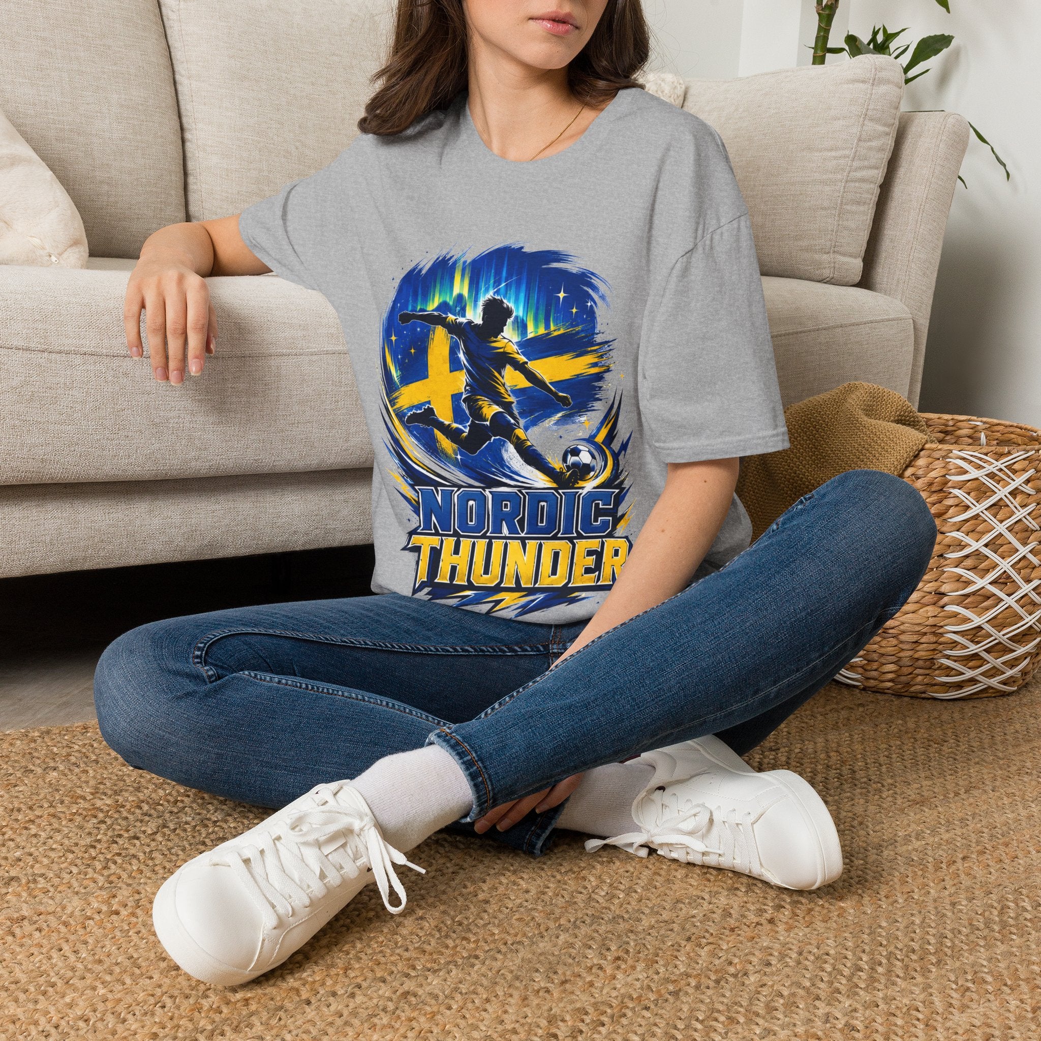Sweden Nordic Thunder Soccer T-Shirt — Sweden Football Fan Tee