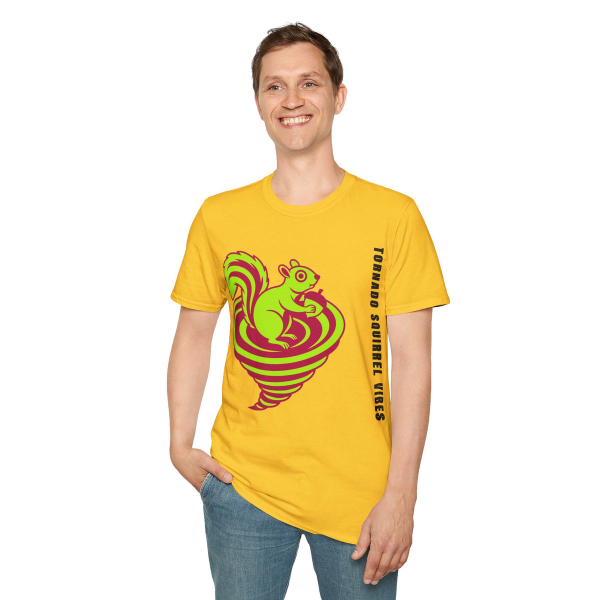 Squirrel Tornado T‑Shirt — Neon Retro Squirrel Whirl Graphic Tee - Trending Now - September 2026