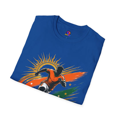 Côte d'Ivoire Orange Power Soccer T-Shirt — Dynamic Player Graphic Tee