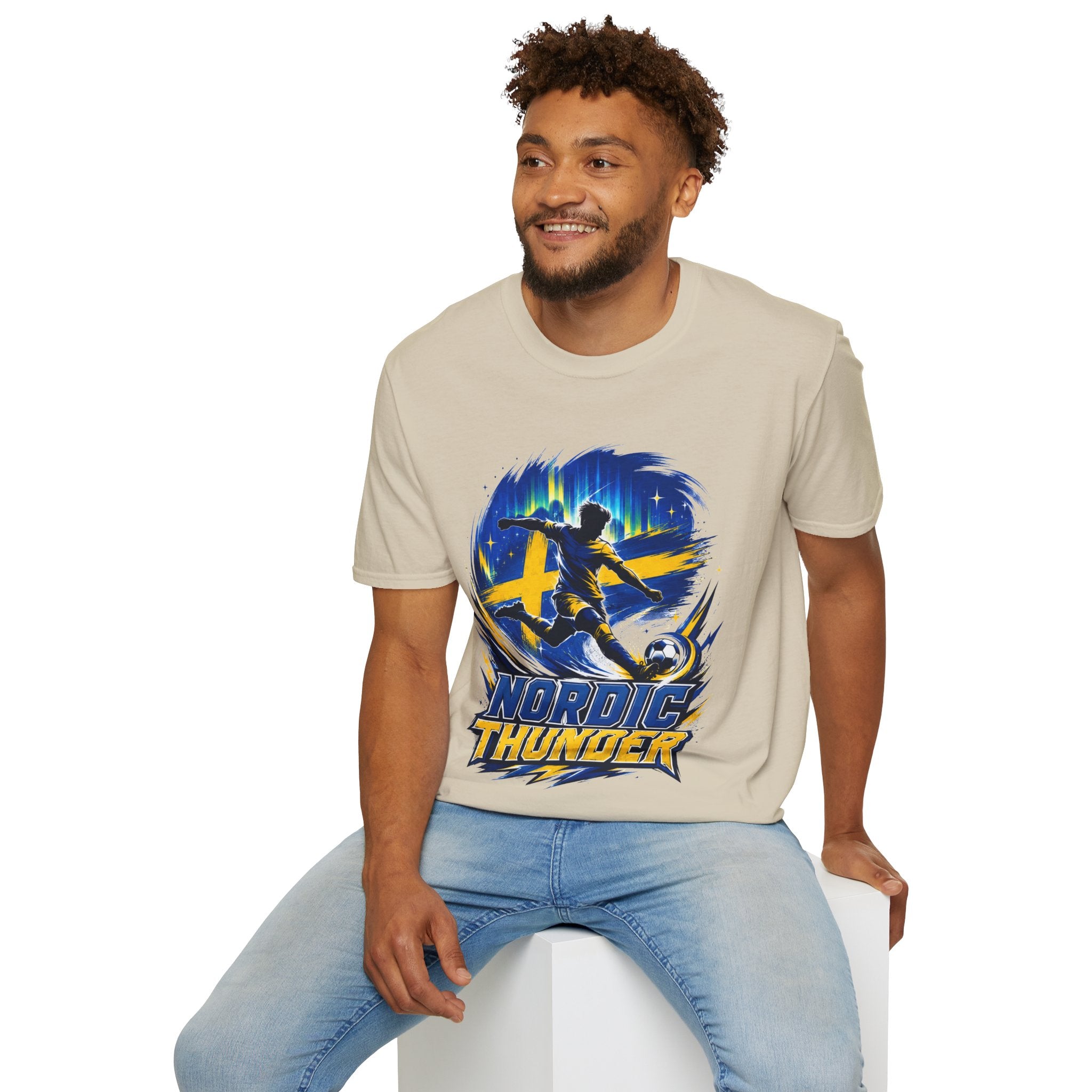 Sweden Nordic Thunder Soccer T-Shirt — Sweden Football Fan Tee