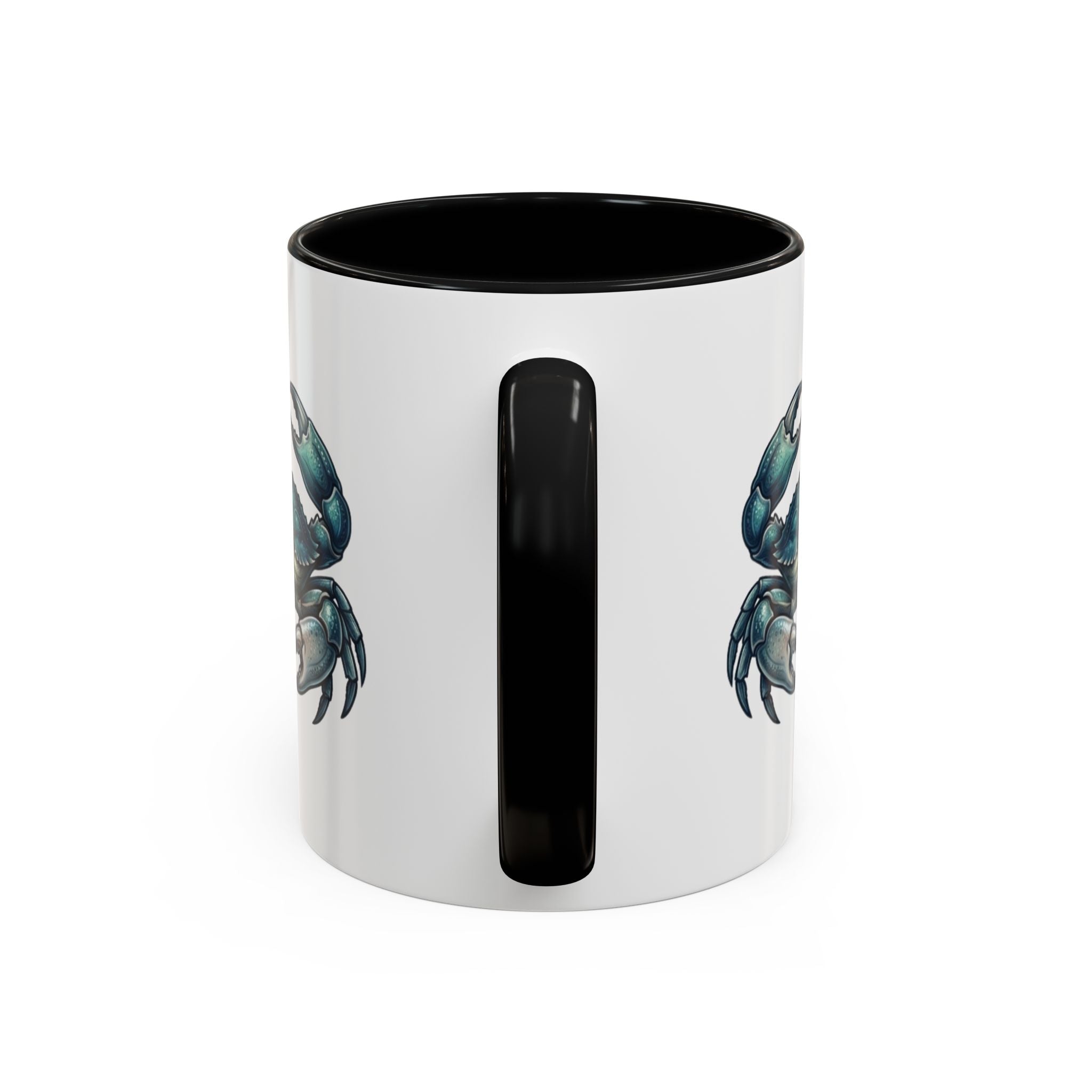 Crab Accent Coffee Mug – Blue Coastal Crab Artwork