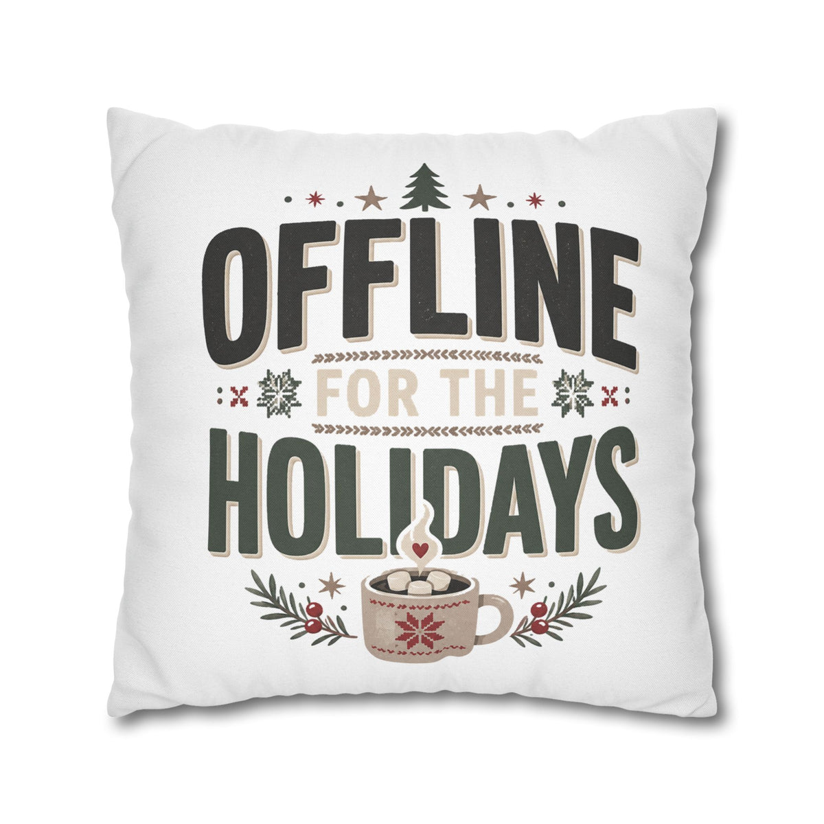 Christmas Offline for the Holidays Decorative Pillowcase
