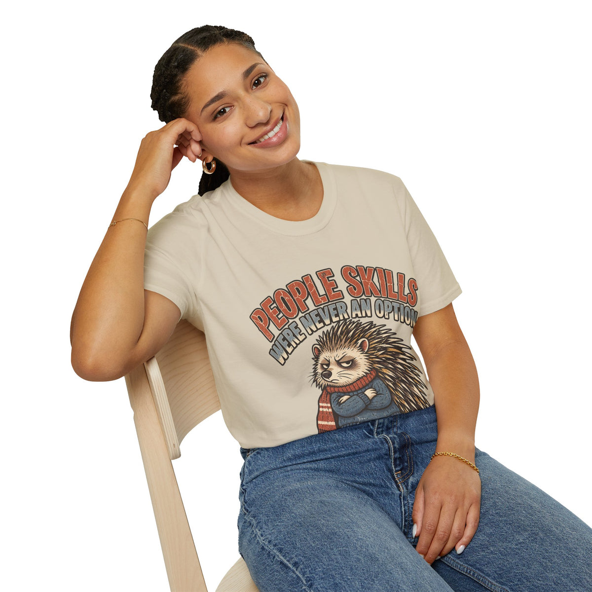 People Skills Were Never An Option T-Shirt — Funny Introvert Porcupine Graphic Tee