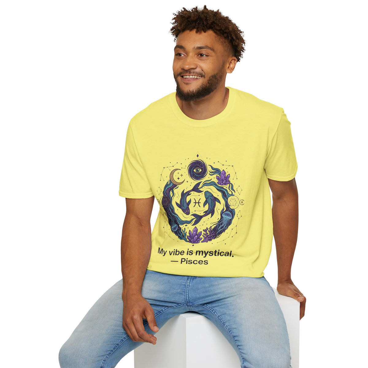 Pisces Mystic Vibes T-Shirt — Astrology Zodiac Tee with 'My vibe is mystical'