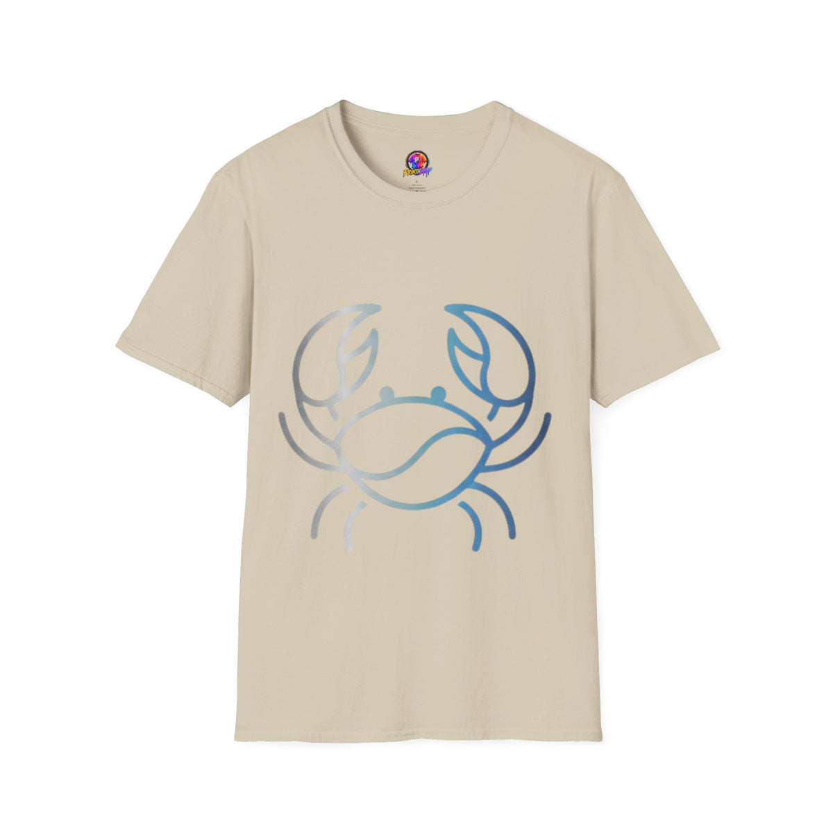 Crab Graphic T-Shirt — Coastal Blue Minimalist Beach Tee