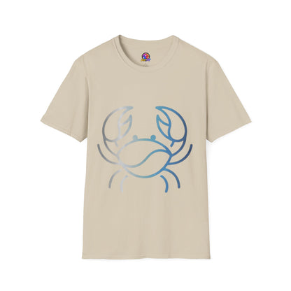 Crab Graphic T-Shirt — Coastal Blue Minimalist Beach Tee