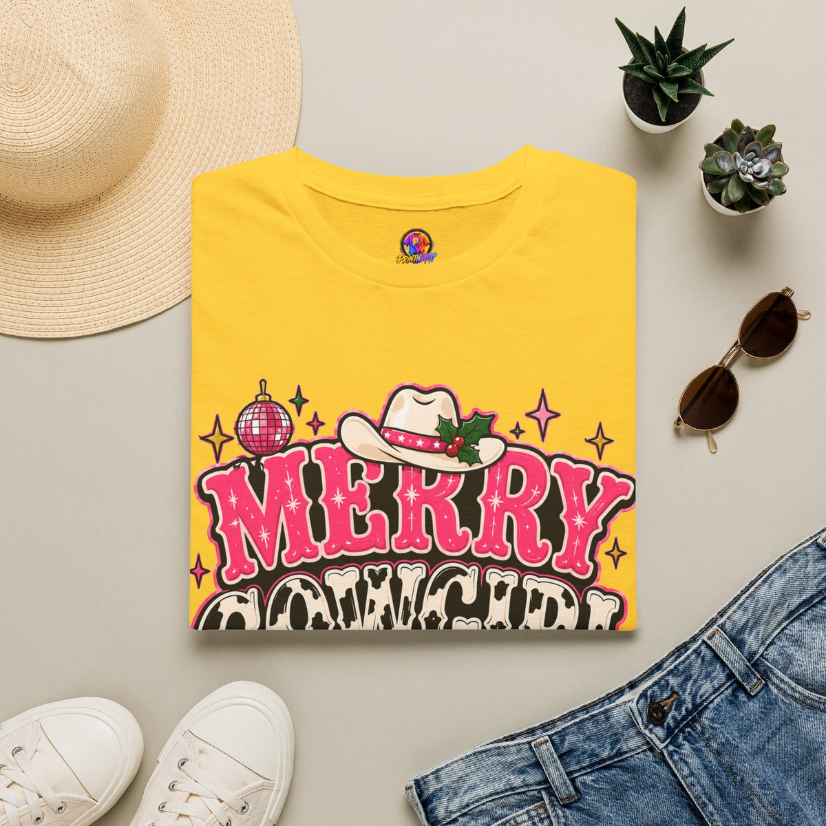 Merry Cowgirl Christmas T-Shirt