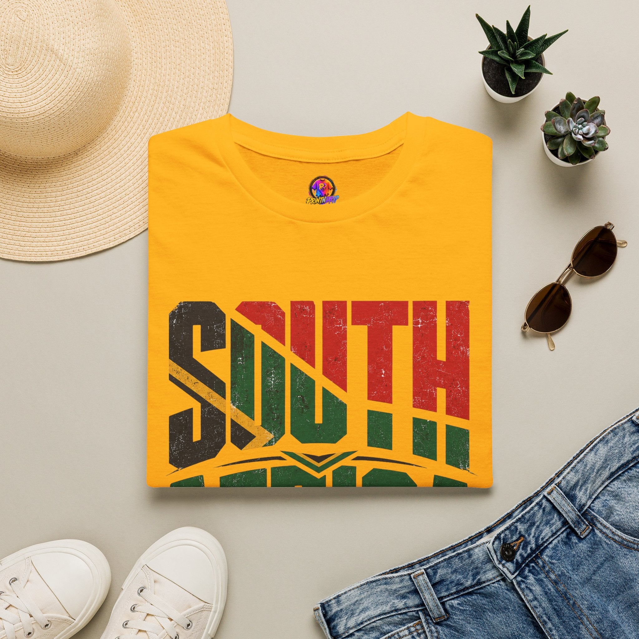 South Africa Soccer T-Shirt — Vintage Flag Football Fan Tee