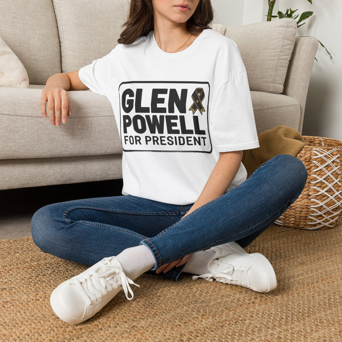 Glen Powell For President T-Shirt — Campaign Style Tee with Awareness Ribbon - Trending Now - August 2026