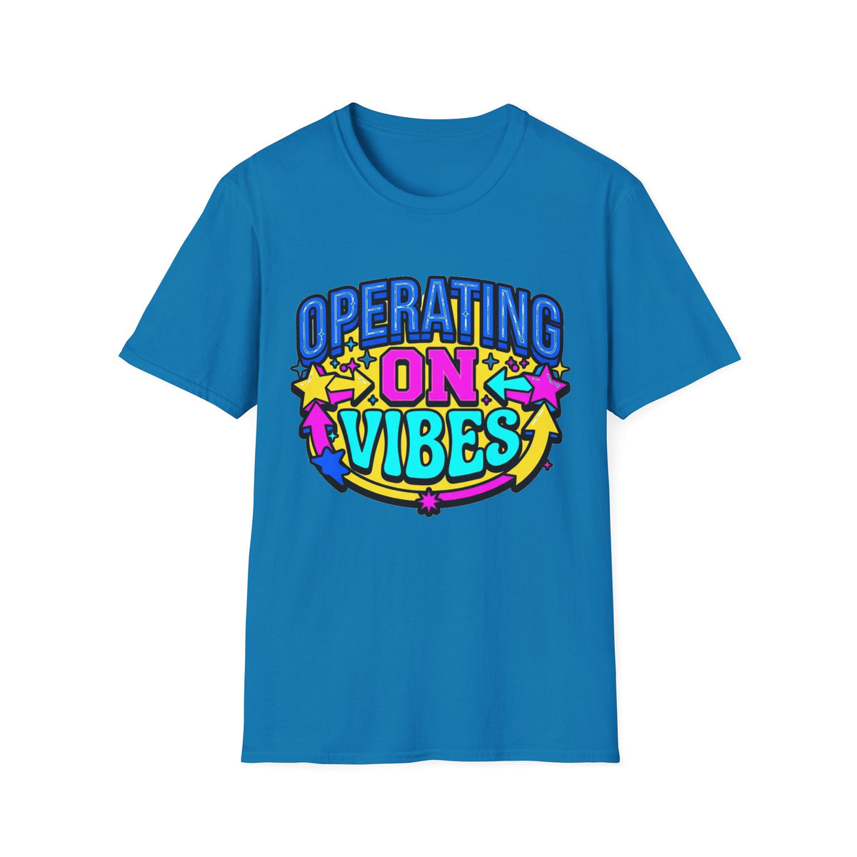Operating On Good Vibes T-Shirt — Retro Rainbow Positive Energy Tee - Trending Now - August 2026