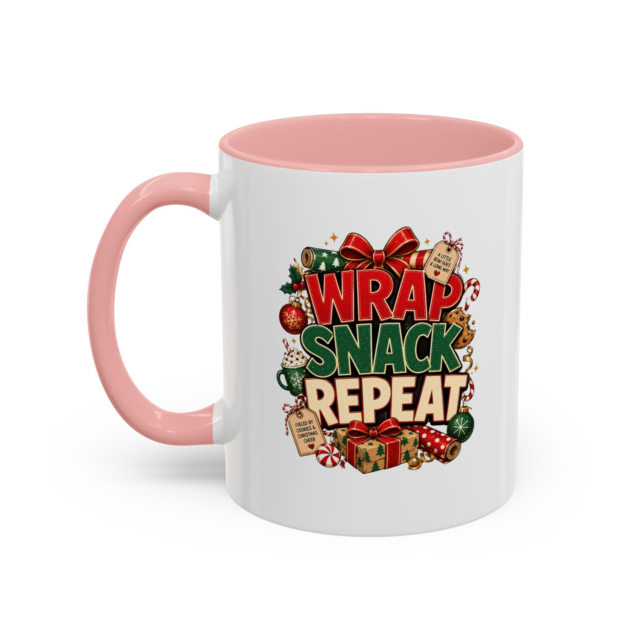 Wrap Snack Repeat Christmas Coffee Mug — Holiday Baking & Gift-Wrapping Mug