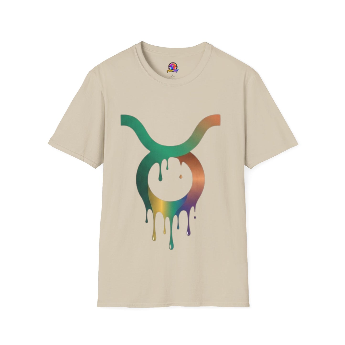 Taurus Drip Graphic Tee — Rainbow Zodiac Bull Shirt
