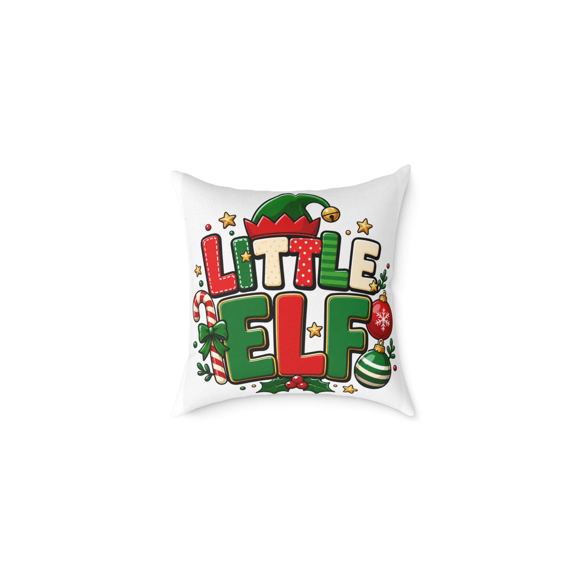 Little Elf Christmas Pillow — Festive Holiday Decorative Throw Pillow
