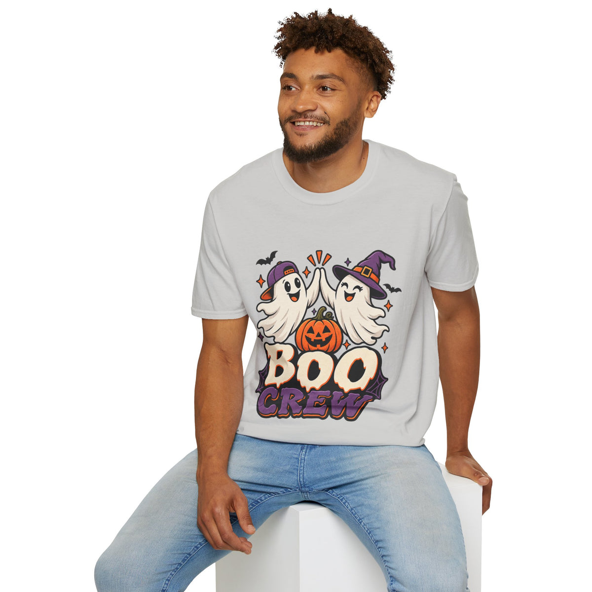 Boo Crew Halloween T-Shirt — Cute Ghosts & Pumpkin Graphic