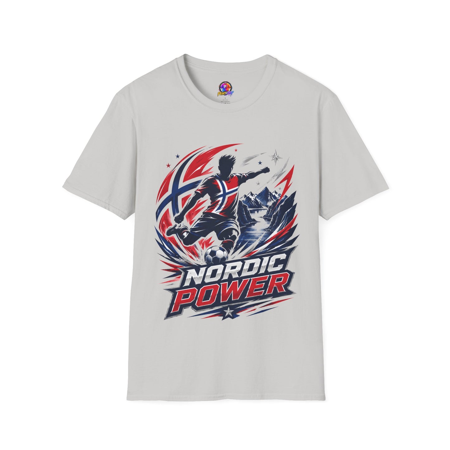 Norway Nordic Power T-Shirt — Viking Flag Silhouette Graphic Tee