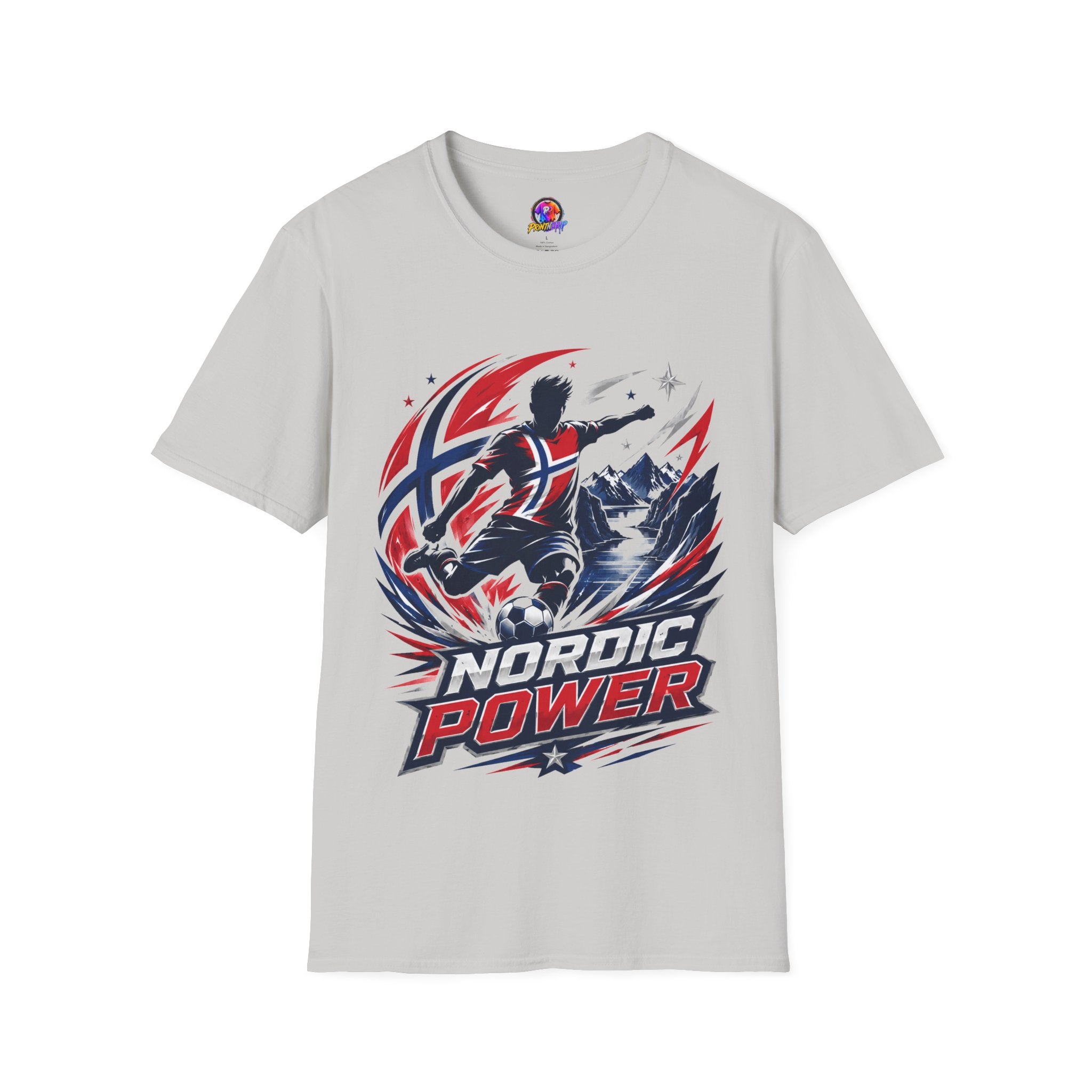 Norway Nordic Power T-Shirt — Viking Flag Silhouette Graphic Tee
