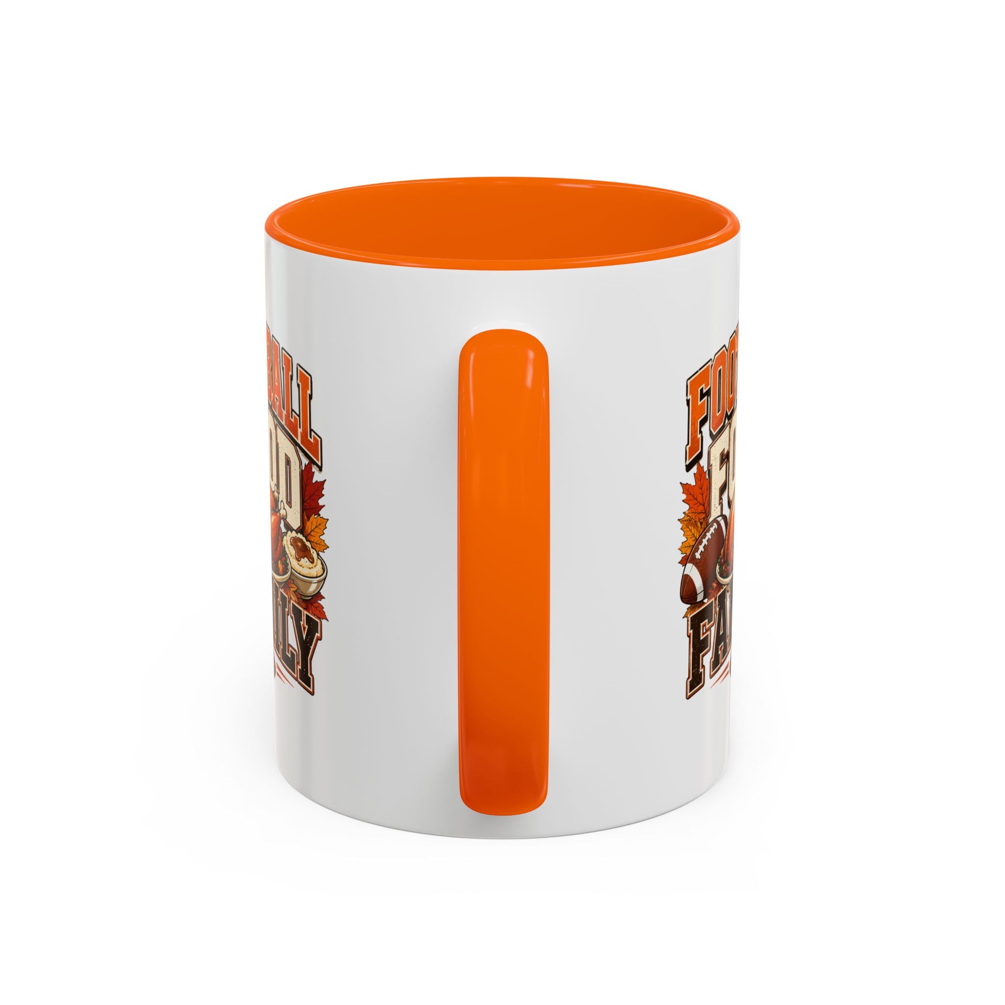 Thanksgiving Mug Football, Food & Family Coffee Mug — Thanksgiving Game Day Accent Mug