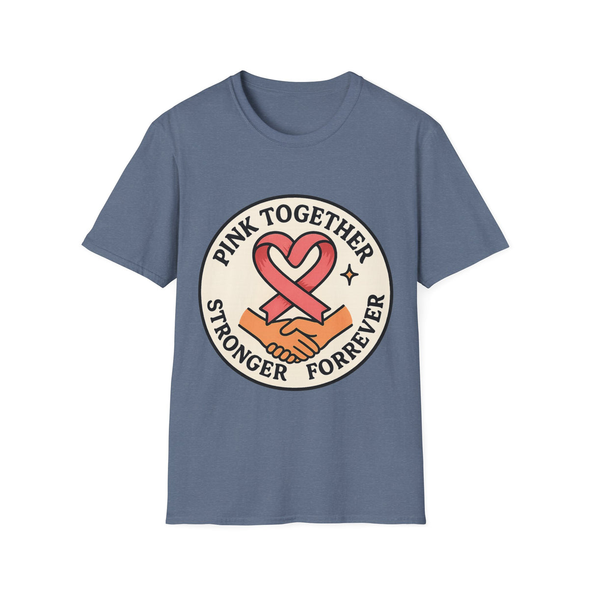 Pink Together Stronger Forever Shield Badge T-Shirt, Breast Cancer Heart Ribbon Tee - Trending Now - September 2026