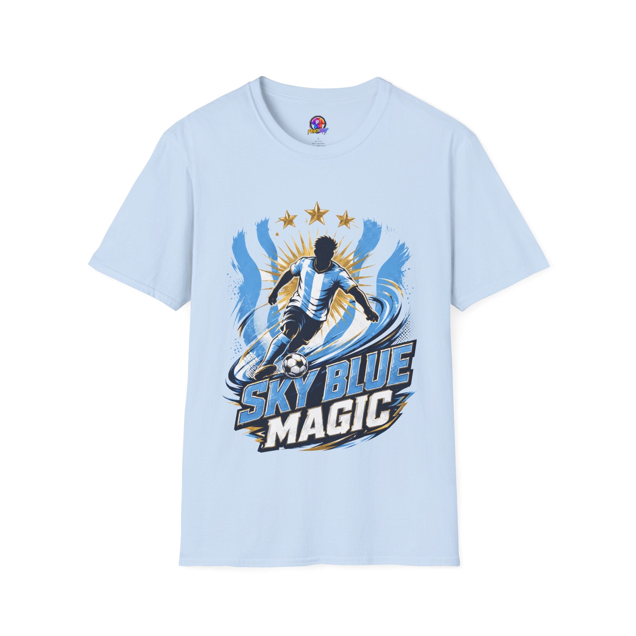 Argentina Sky Blue Magic Soccer T-Shirt — Argentinian Football Player Graphic Tee