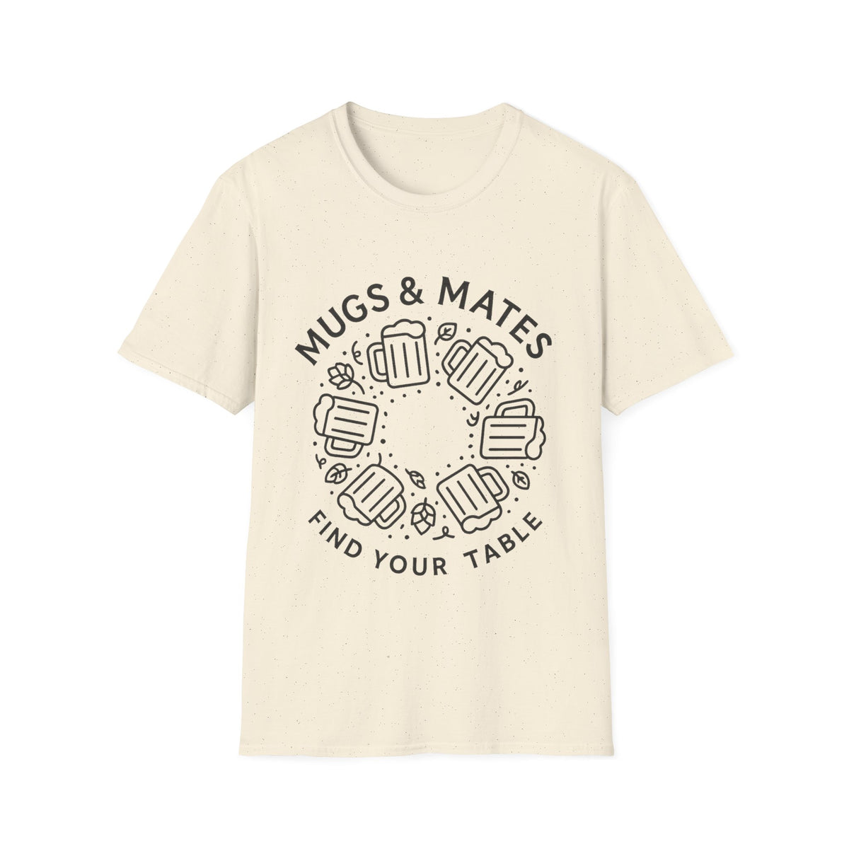 Mugs And Mates Minimalist Coffee Wreath T-Shirt, Cute Cafe Friendship Graphic Tee - Trending Now - September 2026