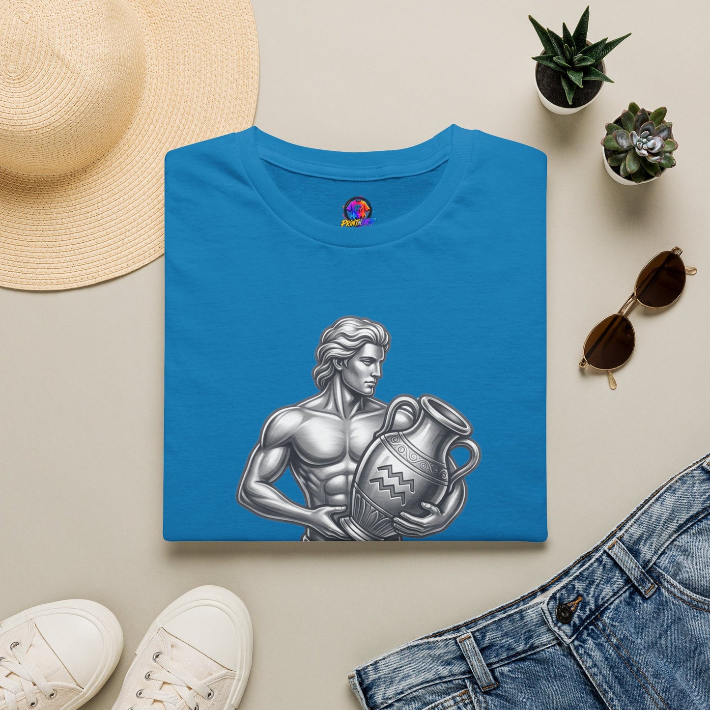 Aquarius Zodiac T-Shirt — Mythic Water Bearer Astrology Tee