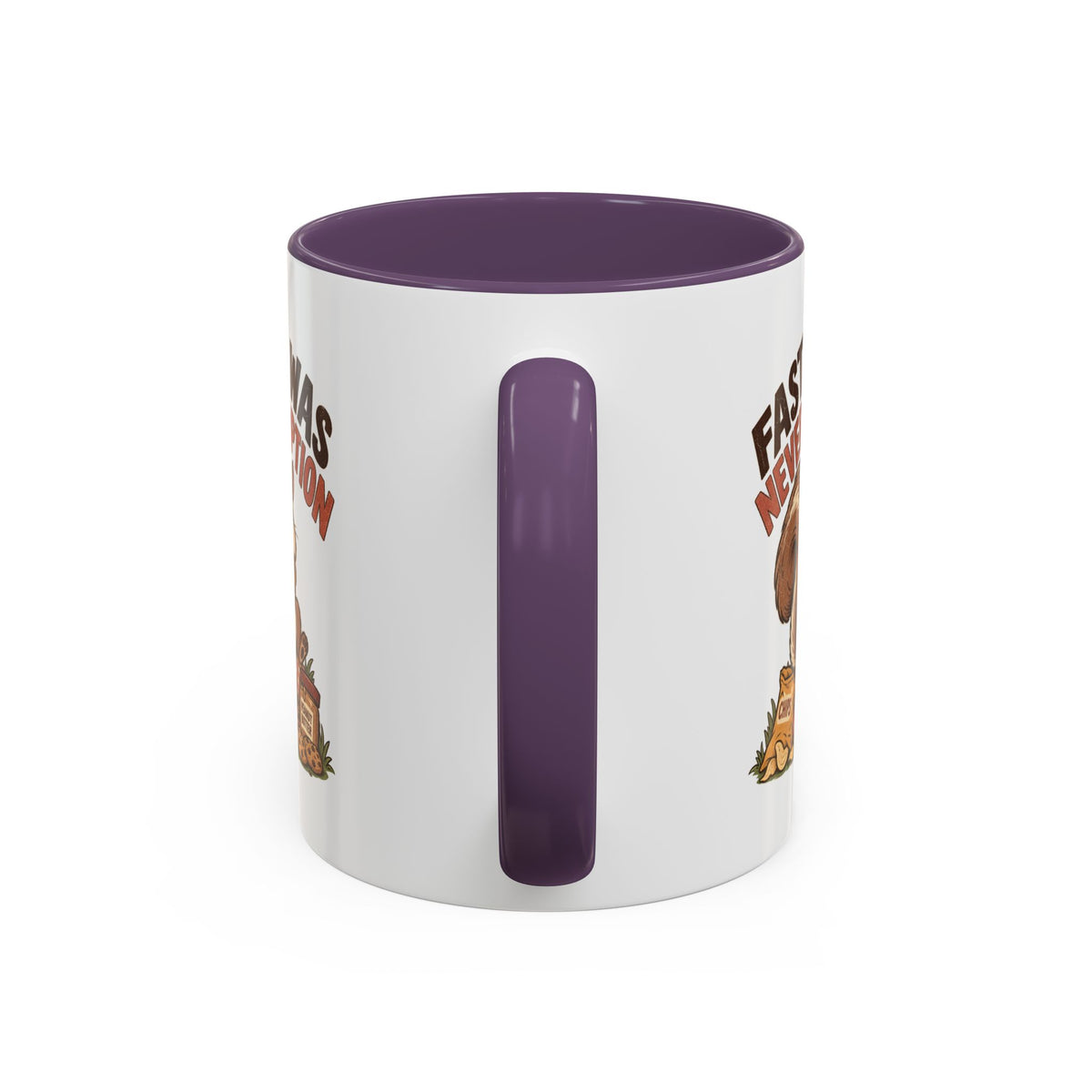 Funny And Witty "Fasting Was Never An Option" Accent Coffee Mug (11, 15oz)