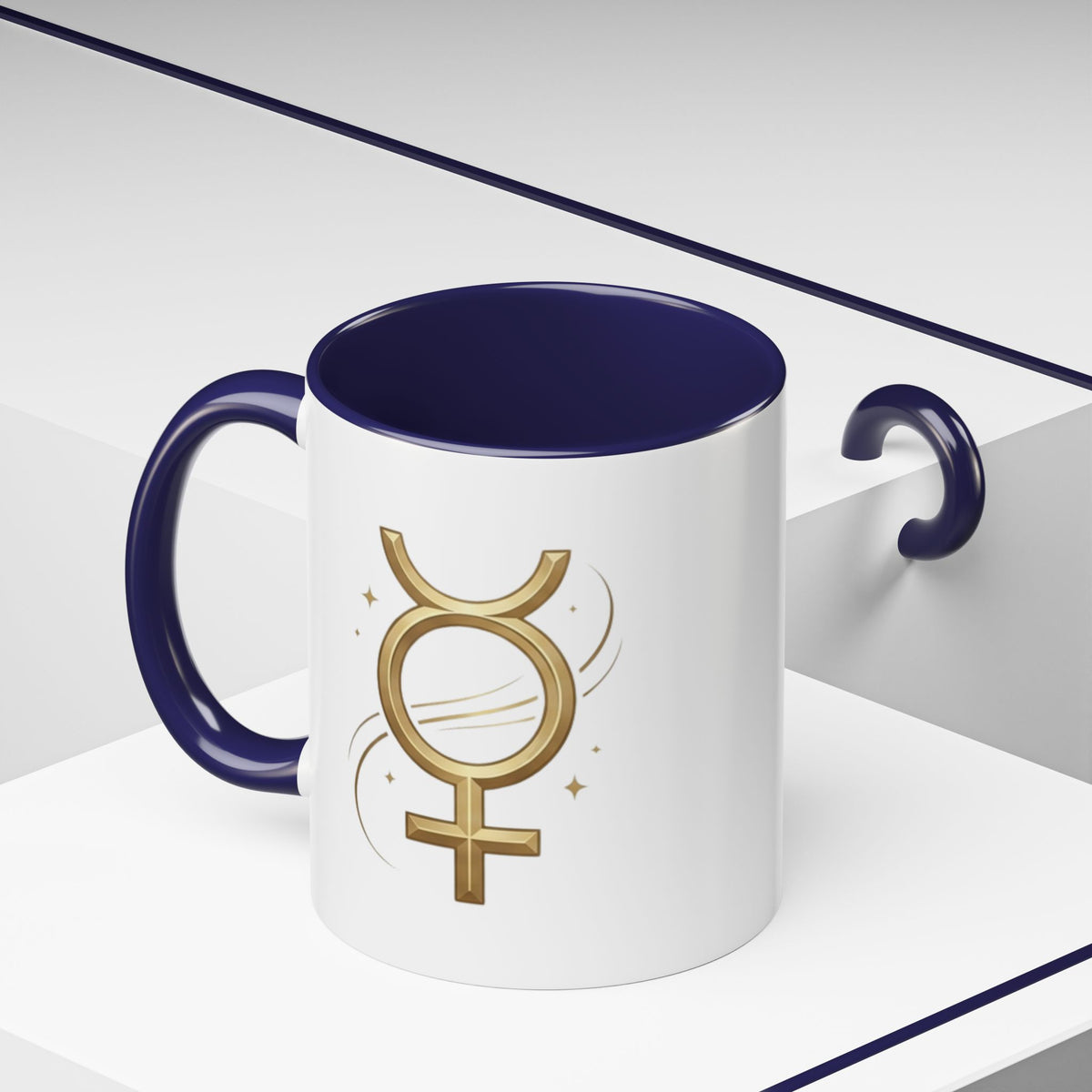 Virgo Zodiac Mercury Mug — Gold Zodiac Astrology Coffee Cup