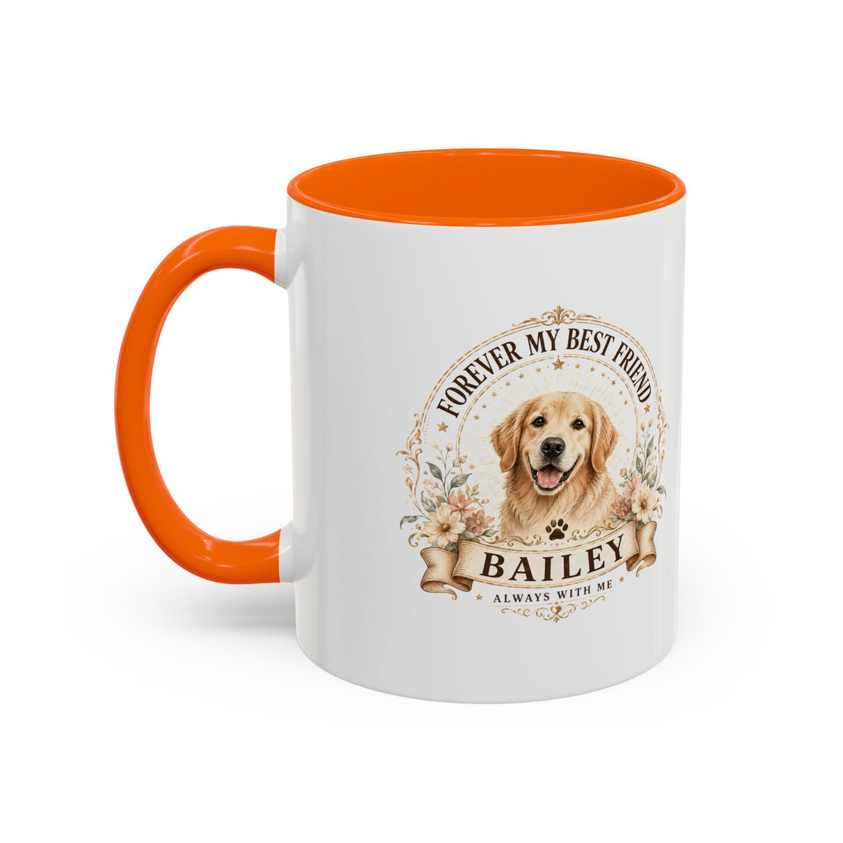 Milo Bailey Dog Dad Mom Golden Retriever Coffee Mug — “Forever My Best Friend” Personalized Dog Mug (Bailey)