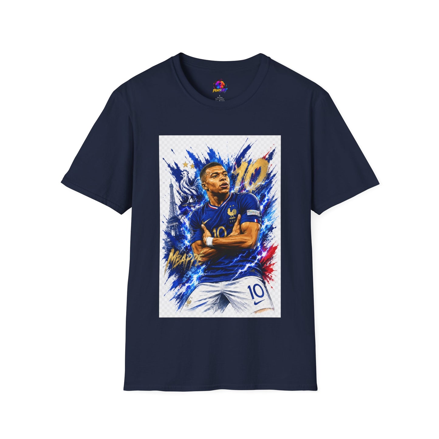 France Mbappé Soccer T-Shirt — #10 Blue Action Portrait Tee