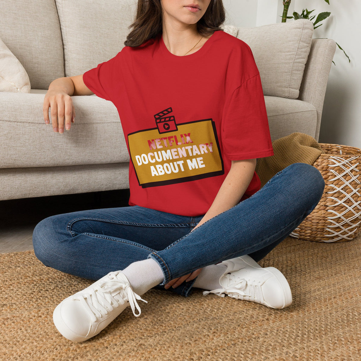 Netflix Documentary About Me Gold Block Badge T-Shirt - Funny Sarcastic Pop Culture Tee - Trending Now - September 2026