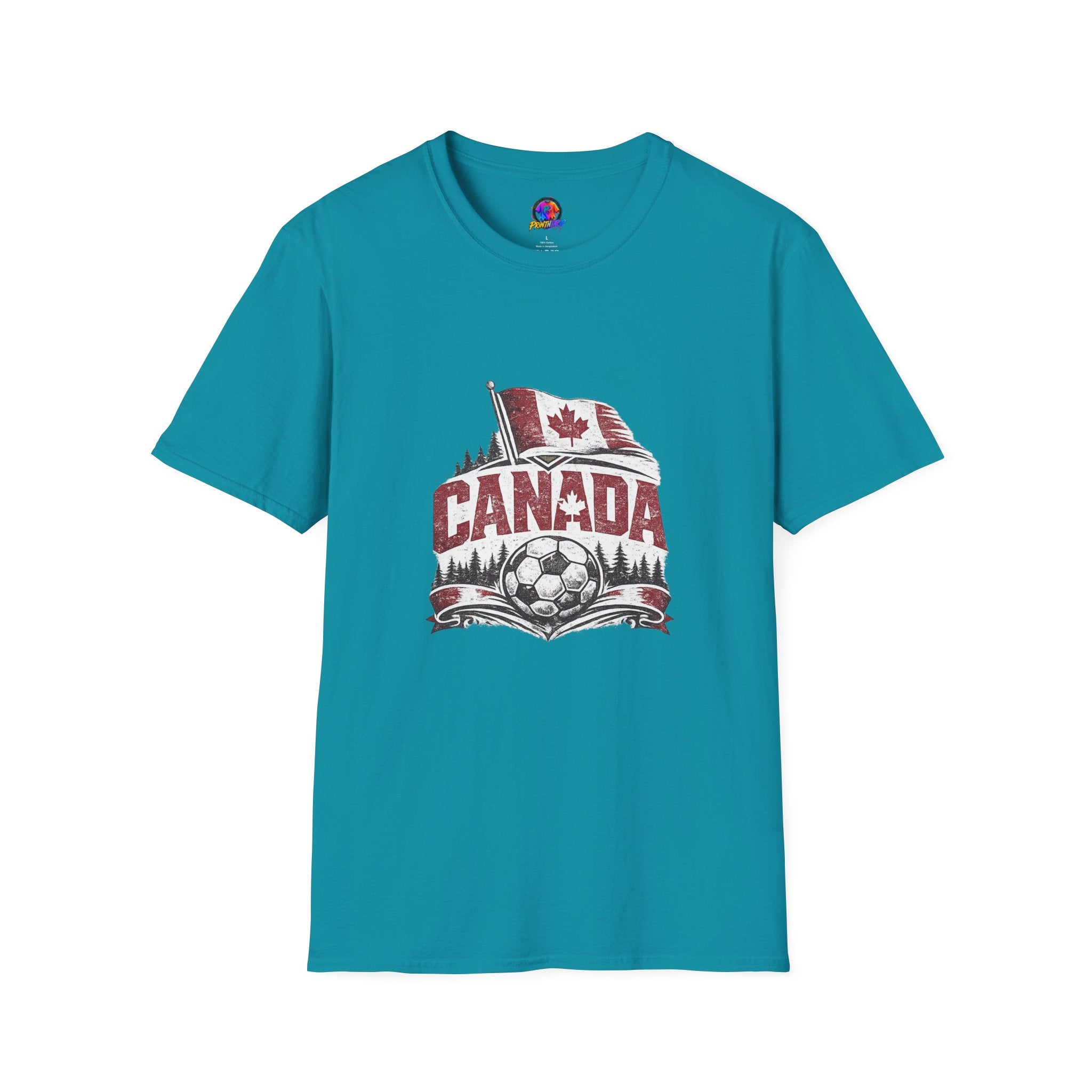 Canada Soccer T-Shirt – Vintage Maple Leaf Flag & Crest