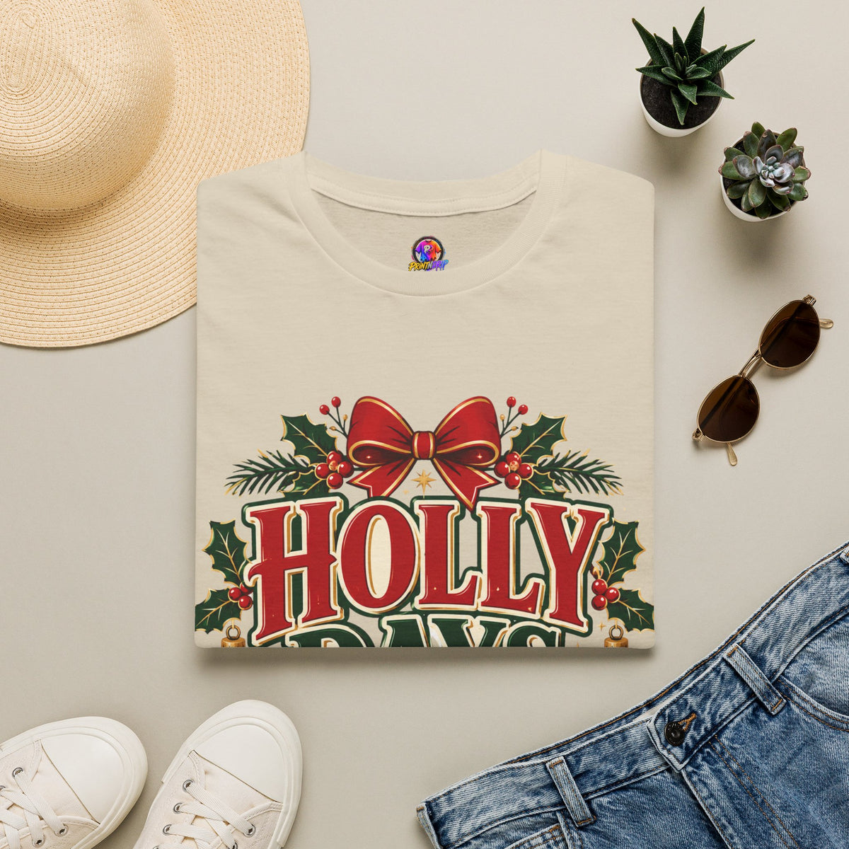 Holly Days Family Club T‑Shirt — Festive Christmas Holiday Tee