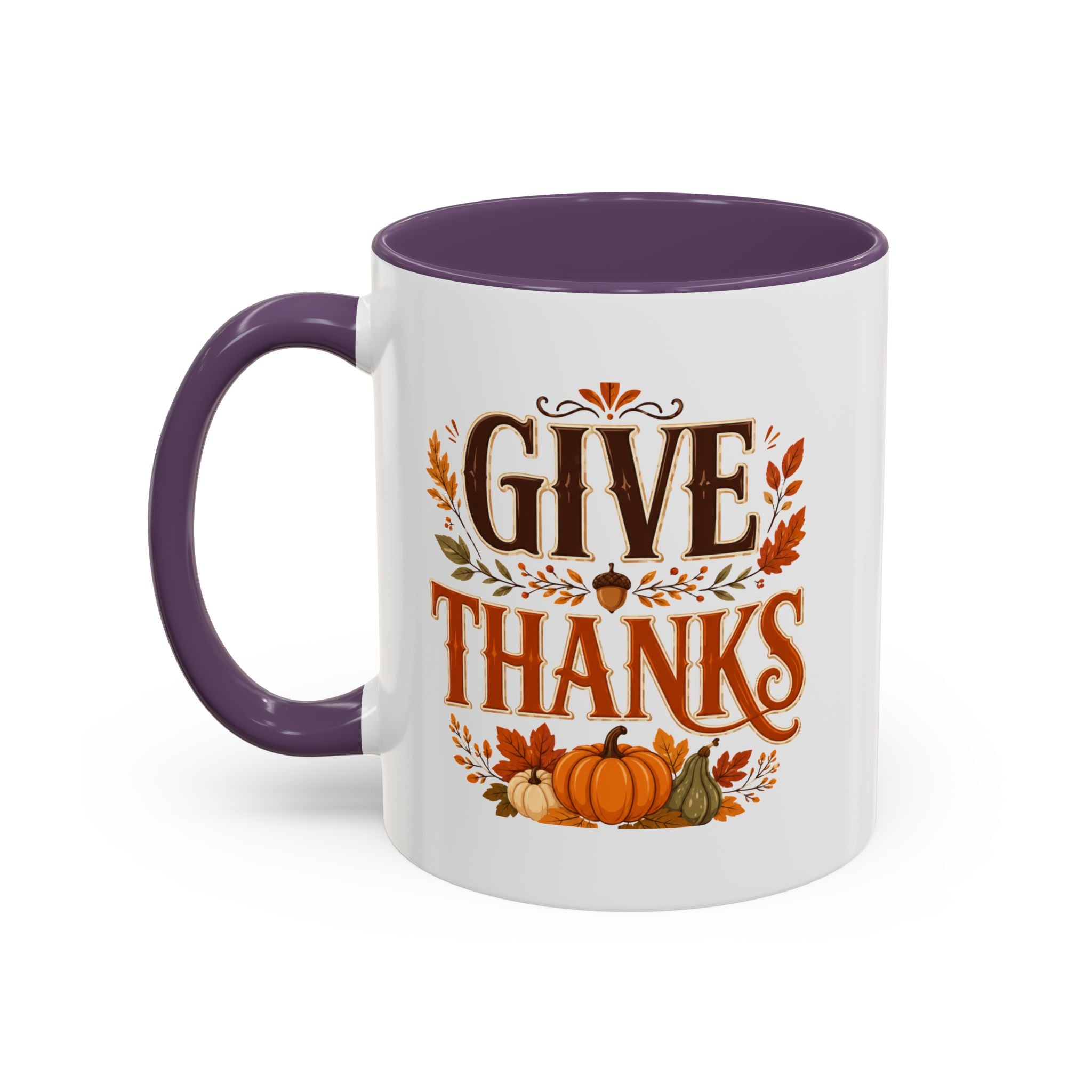 Thanksgiving Mug Give Thanks Coffee Mug — Thanksgiving Fall Accent Mug