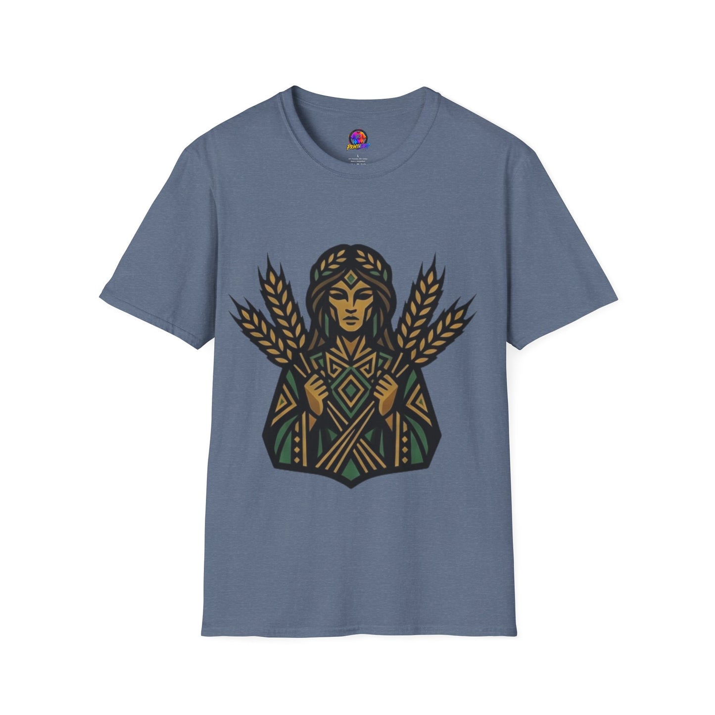 Harvest Goddess T-Shirt — Wheat Spirit Floral Pagan Shirt