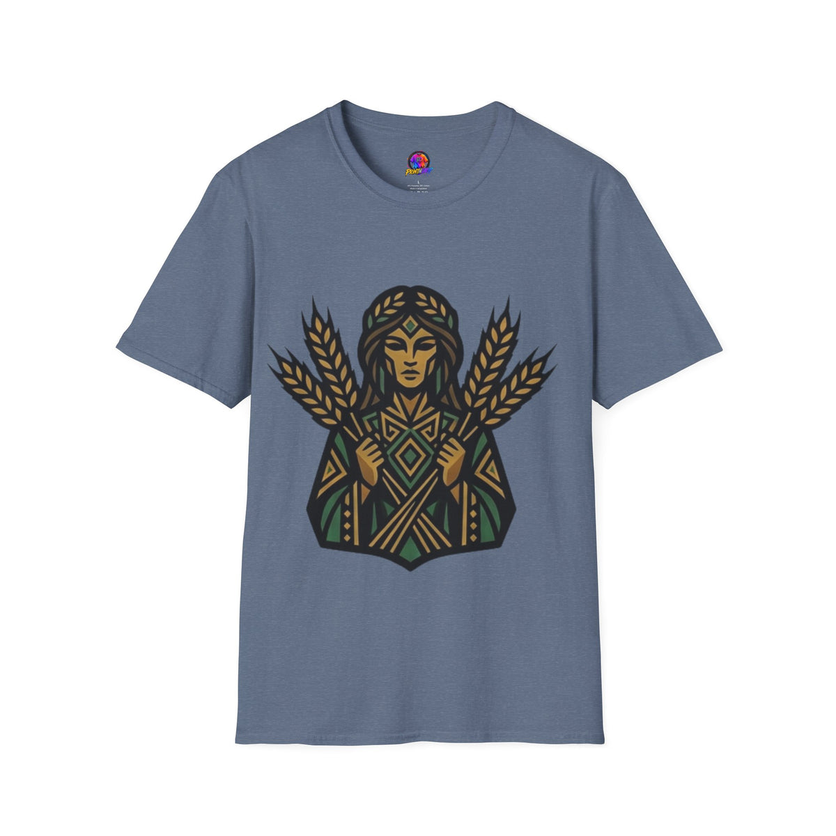 Harvest Goddess T-Shirt — Wheat Spirit Floral Pagan Shirt