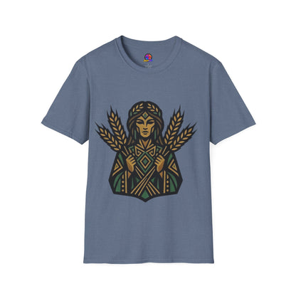 Harvest Goddess T-Shirt — Wheat Spirit Floral Pagan Shirt