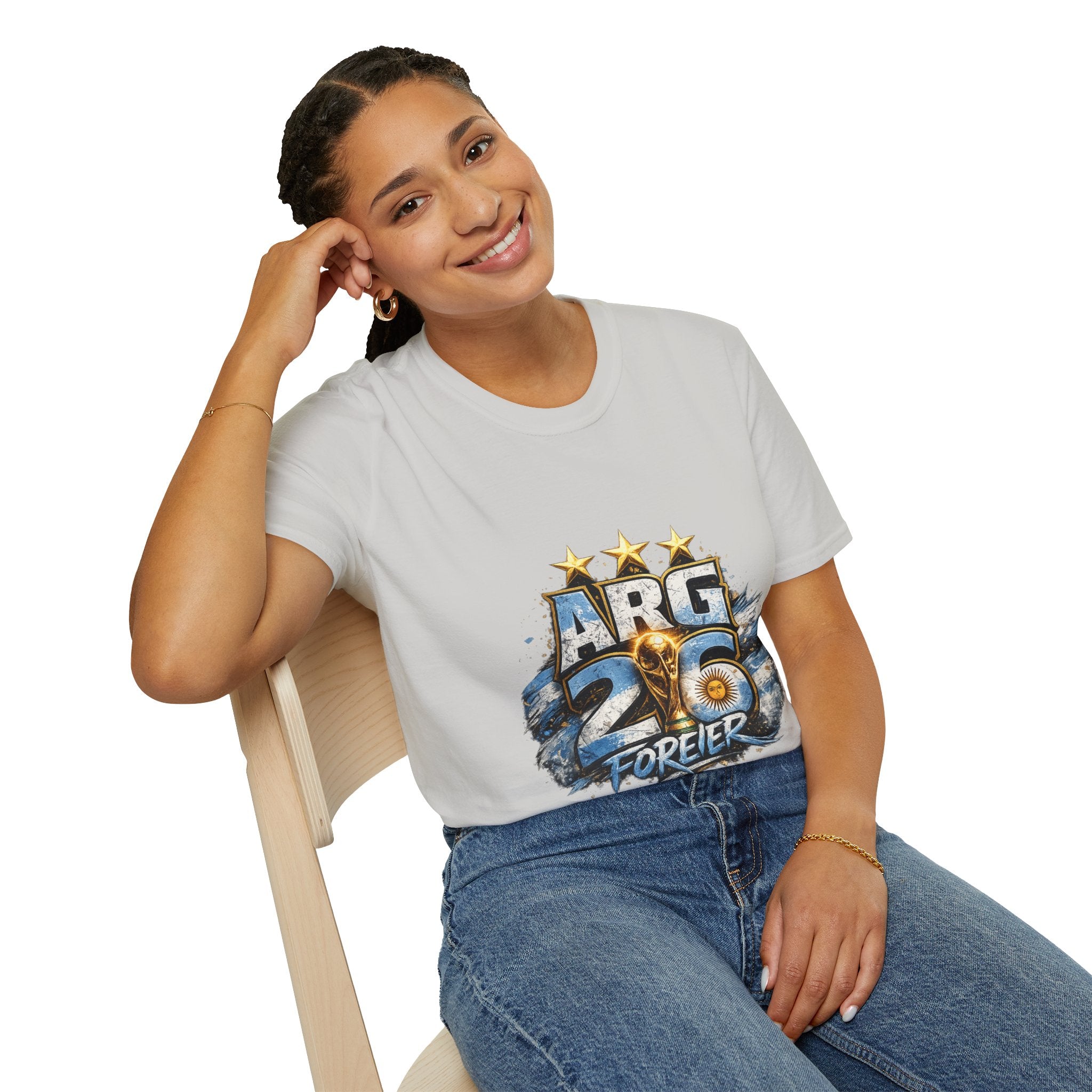 Argentina 26 Forever T‑Shirt — ARG Soccer World Cup 3‑Star Fan Tee