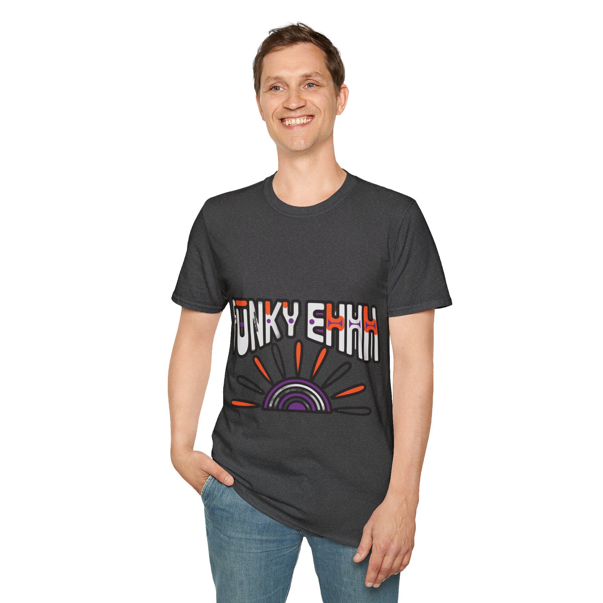 "Funky Ehhh" Retro Rainbow Tee | Groovy 70s Slogan T-Shirt - Trending Now - September 2026
