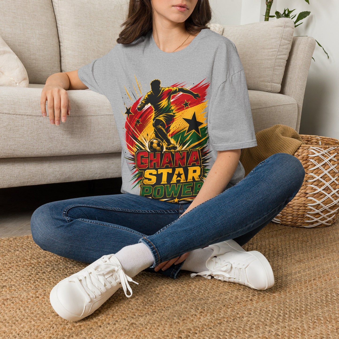 Ghana Star Power Soccer T-Shirt — Afro Football Fan Tee - Ghana T-Shirt